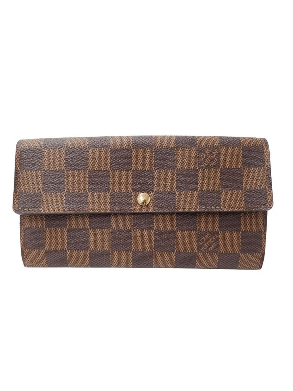 Louis Vuitton Wallet Damier Canvas Portefeuille Sarah Brown Flap Style